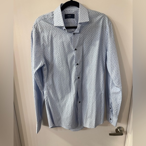 1901 Men 15 1/2  Long Sleeve Casual Button Down Trim Fit Shirt - Picture 1 of 10